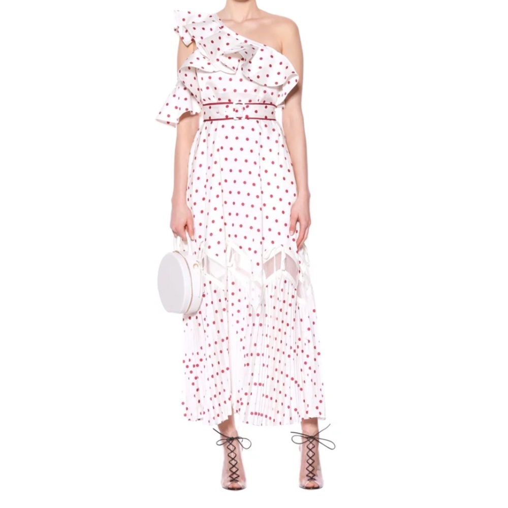 Self portrait satin polkadot dress. US size 8